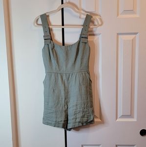 Seek The Label Green Linen Romper Size XS
